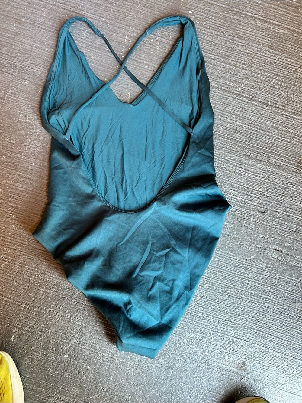 Left On Friday Teal V-Neck One-Piece Swim Bodysuit new with out tag - Picture 4 of 6